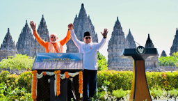 Prabowo-Modi Tegaskan Persahabatan Indonesia-India dari Prambanan