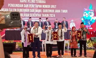 KPU Jatim Gelar Pengundian dan Penetapan Nomor Urut Paslon Gubernur dan Wakil Gubernur