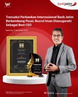 Transaksi Perbankan Internasional Bank Jatim Berkembang Pesat,  Busrul Iman Dianugerahi Sebagai Best CEO