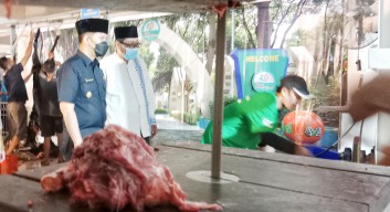 Plt Gubernur Jatim Tinjau Pengemasan Daging Qurban