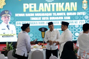 Pertahankan Juara Umum di Tingkat Jatim, Wali Kota Eri Cahyadi Lantik Dewan MTQ Surabaya