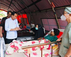 Presiden Pastikan Pasien Korban Gempa Ditangani Baik