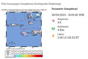 Terjadi Gempa di Sanana Maluku Utara 4,6 Magnitudo