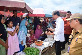 Presiden RI Joko Widodo Tinjau Pasar Lawang Agung di Sumatra Selatan, Pastikan Stabilitas Harga dan Infrastruktur