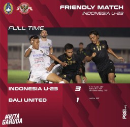 Timnas U-23  Menang 3-1 atas Bali United
