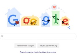Google Doodle Serukan Tetap di Rumah dan Hentikan Virus Corona