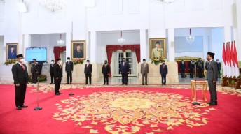Presiden Lantik Gubernur Lemhannas dan Kepala Badan Pangan Nasional