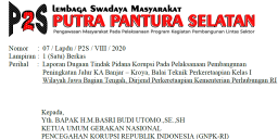 LSM  P2S Laporkan Dugaan Tindak Pidana Korupsi Peningkatan Jalur KA