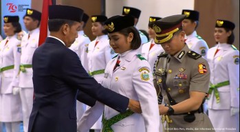 Presiden Jokowi Kukuhkan 76 Pelajar Sebagai Anggota Paskibraka 2024 di IKN