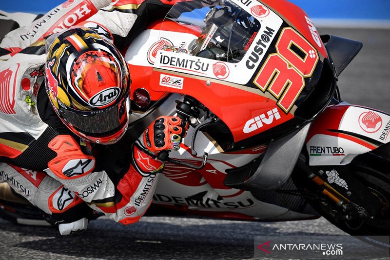 Pebalap LCR Honda Idemitsu asal Jepang Takaaki Nakagami. ANTARA/AFP/Lillian Suwanrumpha/aa. (AFP/LILLIAN SUWANRUMPHA)

