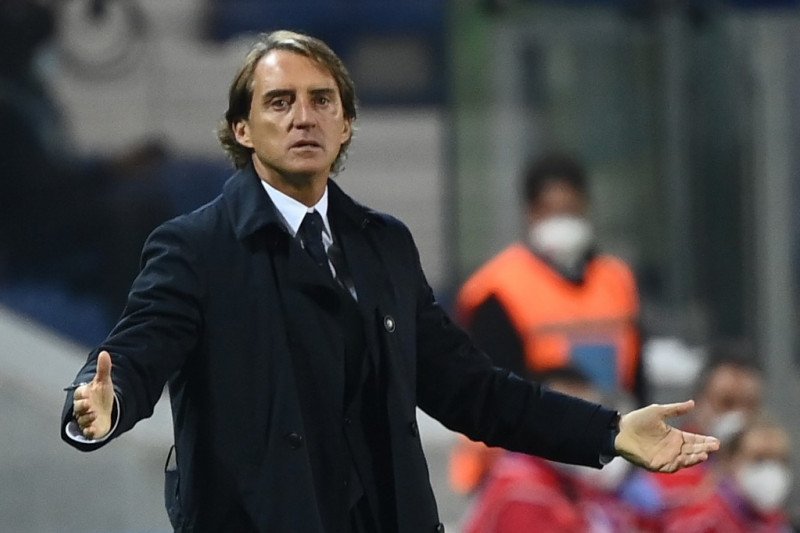 Pelatih Roberto Mancini. ant