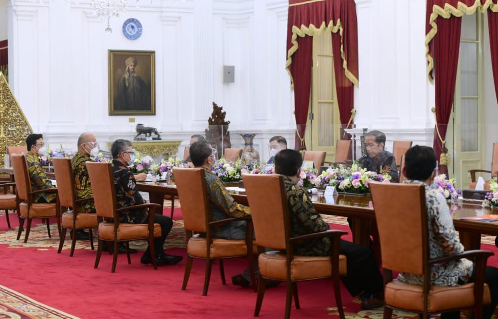 Presiden Jokowi dalam pertemuan dehan sejumlah perwakilan asosiasi profesi. ist