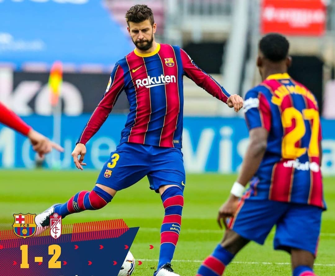 Bek Barcelona Gerard Pique gagal membawa timnya menang. IG Barcelona
