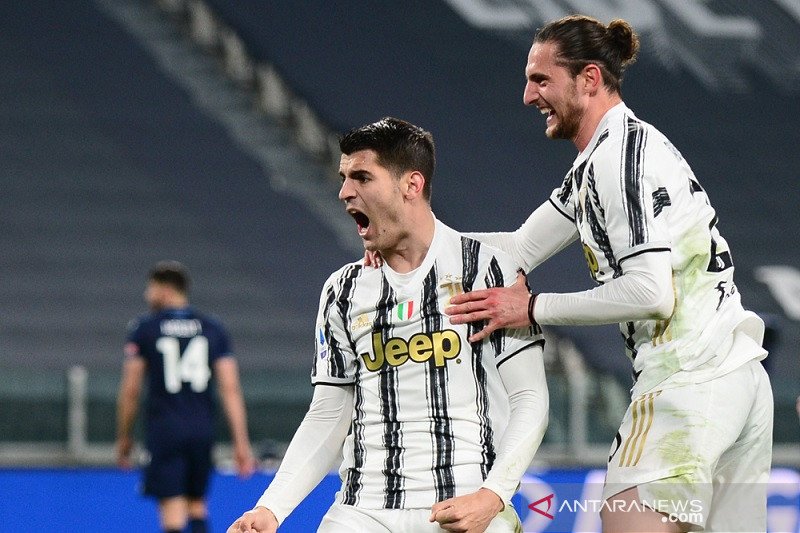 Alvaro  Morata merayakan gol ke gawang Lazio. ANT

