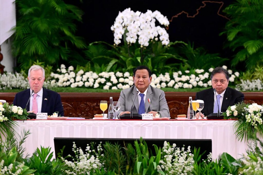 Presiden Prabowo Subianto menghadiri pertemuan US-ASEAN Business Council (US-ABC) yang berlangsung di Istana Negara, Jakarta, pada Selasa, 3 Desember 2024. Foto: BPMI Setpres/Muchlis Jr