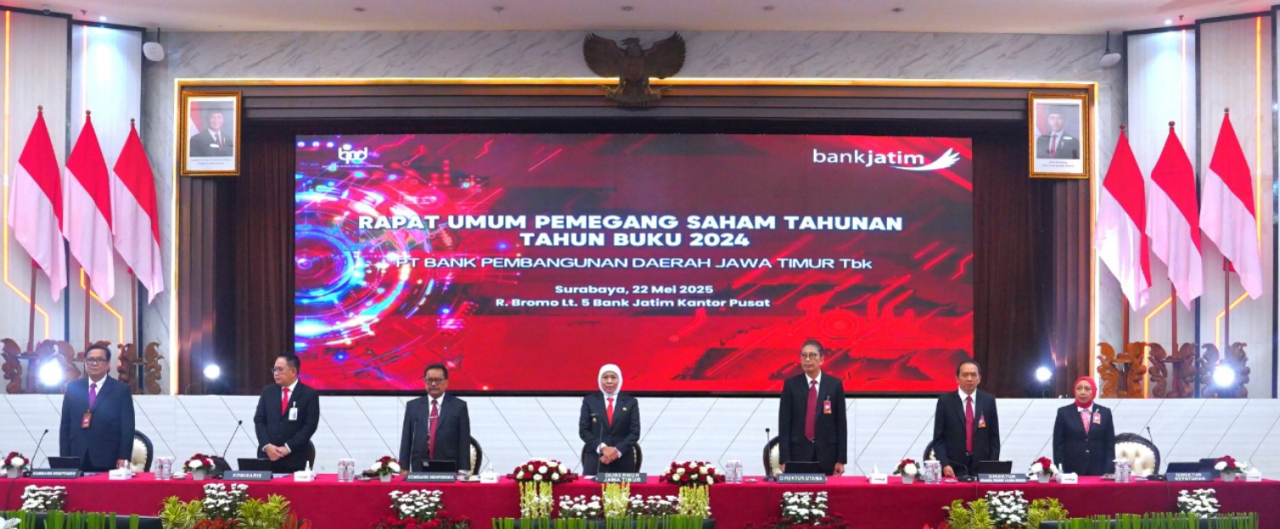 PT Bank Pembangunan Daerah Jawa Timur Tbk (Bank Jatim) telah melaksanakan Rapat Umum Pemegang Saham (RUPS) Tahunan Tahun Buku 2024.