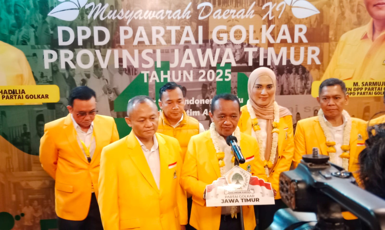 Musyawarah Daerah (Musda) XI DPD Partai Golkar Jawa Timur yang digelar di Hotel Shangri-La, Surabaya, Sabtu (10/5/2025)