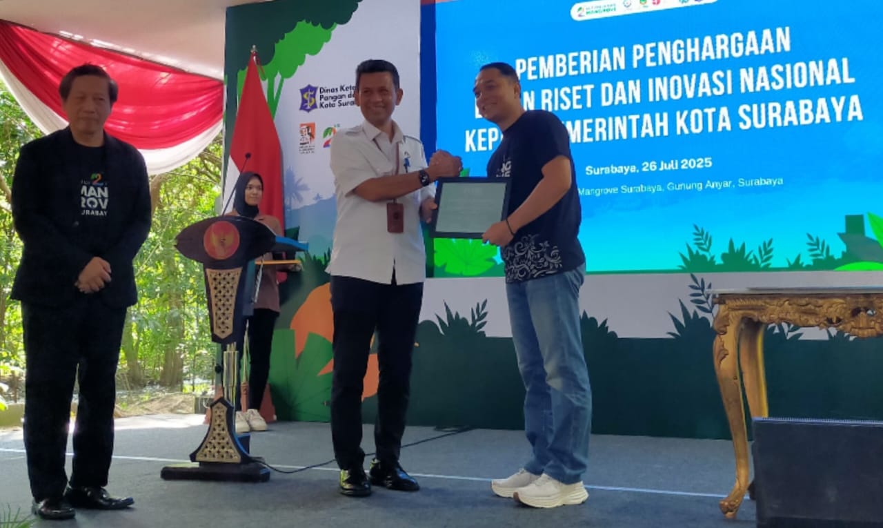 Workshop Nasional bertema "Kebun Raya Mangrove Surabaya Kurangi Emisi Karbon dan Mendukung Ketahanan Pangan untuk Negeri", pada Sabtu (26/7/2025).