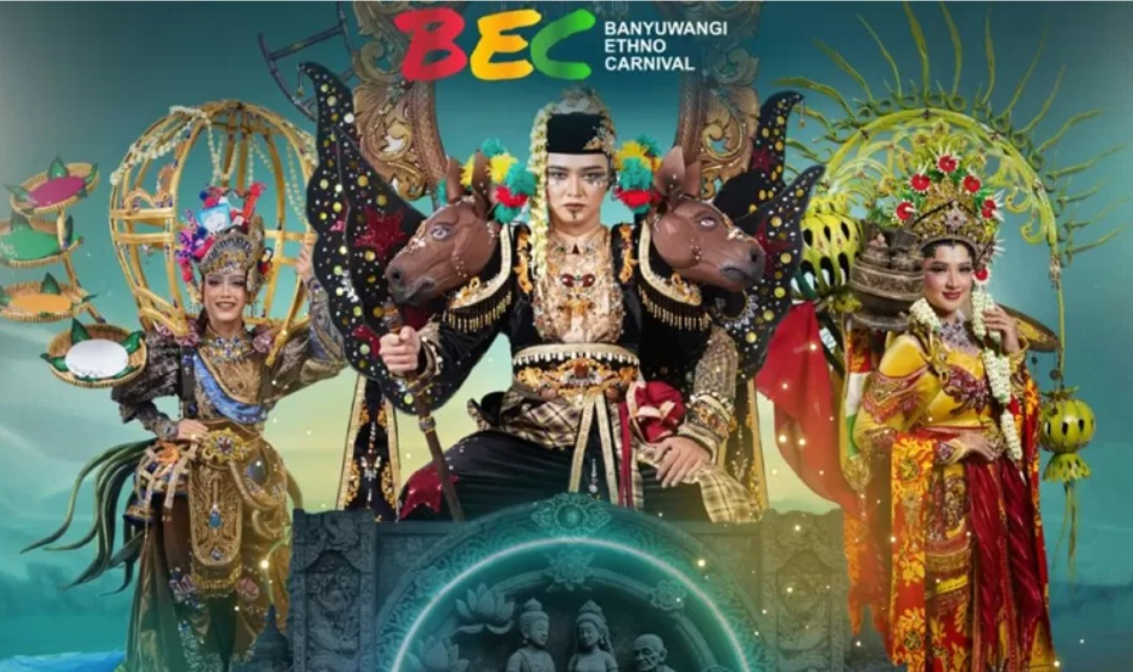 Grand Carnival Banyuwangi Ethno Carnival (BEC) 2025 di Taman Blambangan Kab. Banyuwangi, Sabtu (12/7) sore