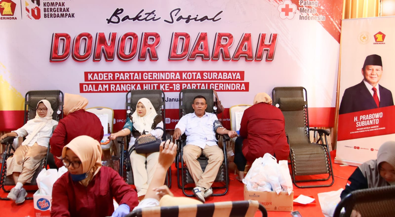 Gerindra Surabaya Pilih Jalan Pengabdian di Usia ke-18, Kader Turun Langsung Layani Warga
