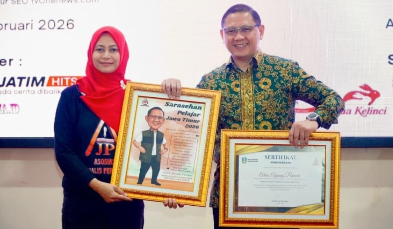 Kepala Dindik Jawa Timur, Aries Agung Paewai dalam sebuah pelatihan yang digelar di Aula SMA Negeri 9 Kota Malang, Jawa Timur, selasa (3/2)