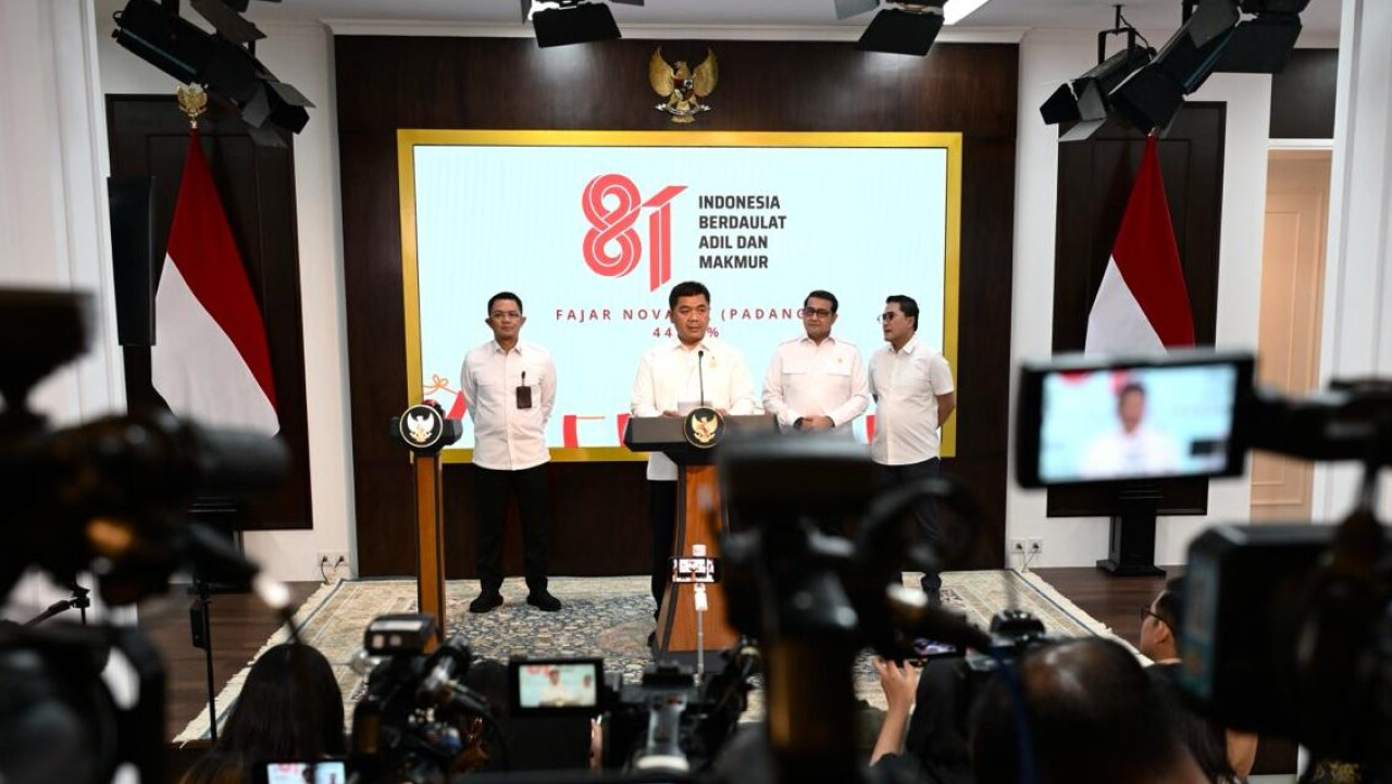 Peluncuran logo dan identitas visual peringatan Hari Ulang Tahun (HUT) ke-81 Kemerdekaan Republik Indonesia (RI) di Kompleks Istana Kepresidenan, Jakarta, pada Senin, 29 Juni 2026. Foto: BPMI Setpres/Rusman