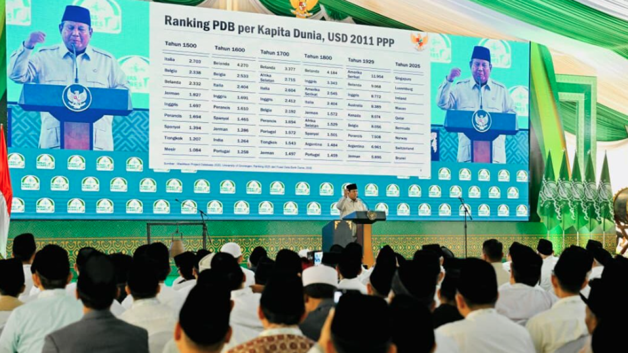 Presiden Prabowo Subianto menghadiri Penutupan Musyawarah Nasional (Munas) Alim Ulama dan Konferensi Besar (Konbes) Nahdlatul Ulama (NU) 2026 yang diselenggarakan di Institut Agama Islam (IAI) Syaichona Mohammad Cholil, Kabupaten Bangkalan, Jawa Timur, pa