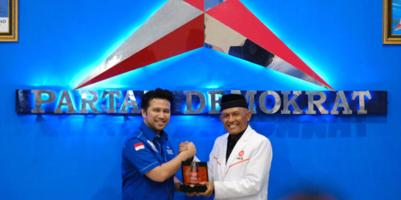 Ketua DPW PKS Jatim Bagus Prasetia Lelana itu disambut langsung Ketua DPD Partai Demokrat Jawa Timur Emil Elestianto Dardak