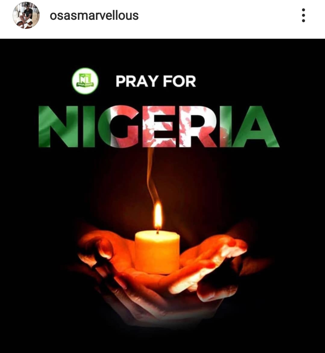 Osas Saha : Pray for Nigeria