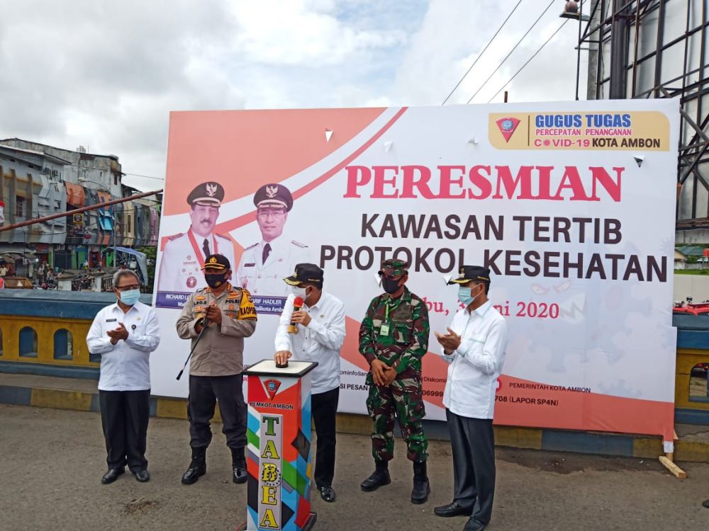 Walikota Resmikan Kawasan Tertib Protokol Kesehatan di Ambon