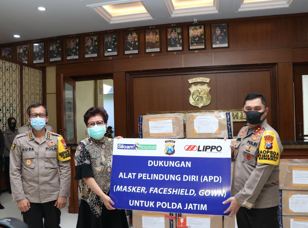 Polda Jatim Terima Bantuan APD dari PT Lippo Karawaci