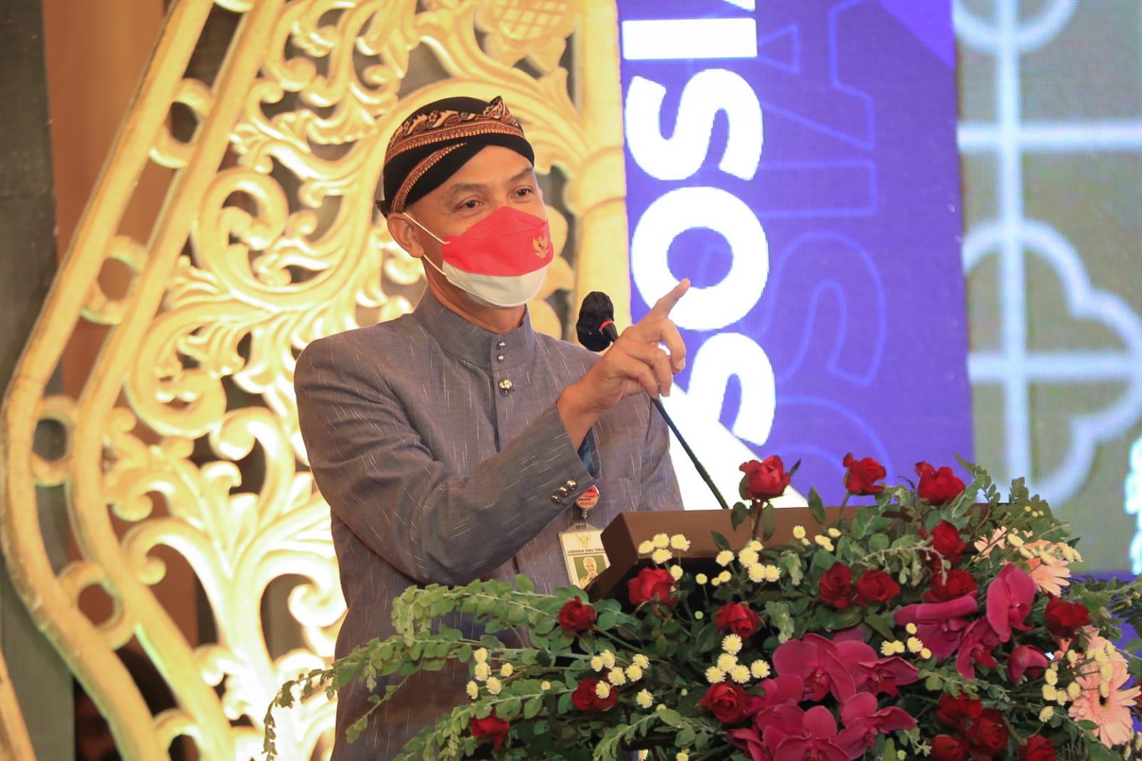Ganjar, saat Sosialisasi Undang-Undang Harmonisasi Peraturan Perpajakan, di Ballroom Hotel Tentrem, Kamis (10/3/2022).
