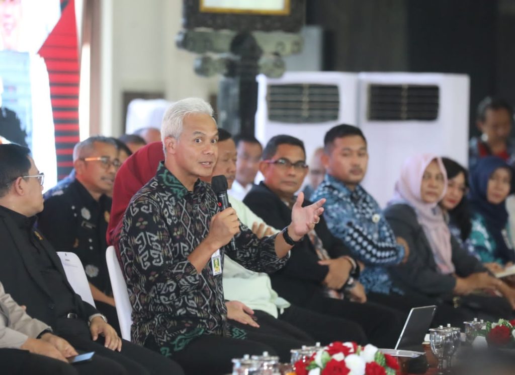 Gubernur Jawa Tengah Ganjar Pranowo, saat kunjungan kerja di Kabupaten Demak, Selasa (14/3/2023).