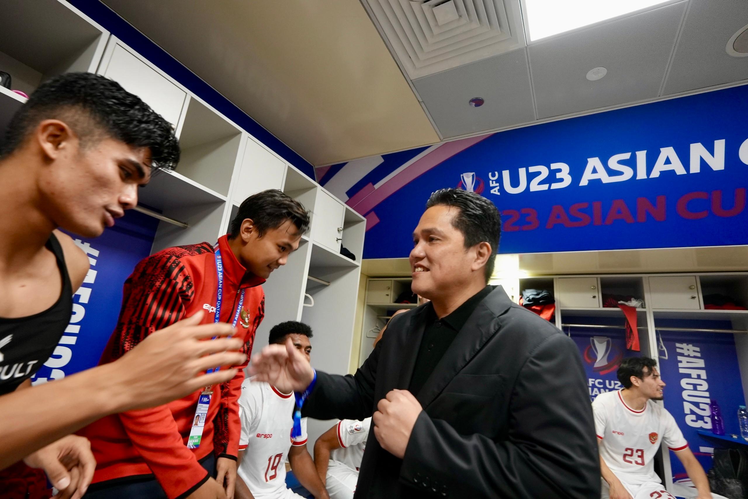 Ketua Umum PSSI, Erick Thohir mengungkapkan rasa syukur dan bangga yang luar biasa atas keberhasilan Timnas lolos ke semifinal Piala Asia U-23 usai mengalahkan tim kuat, Korsel di perempat final 