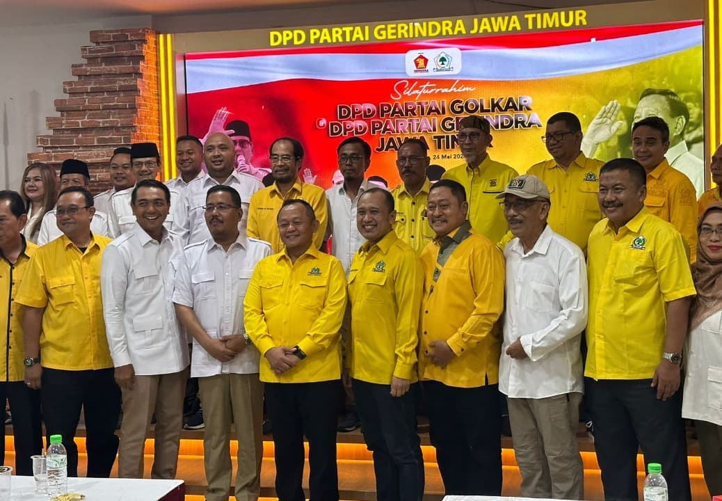 DPD Partai Golkar Jatim bersilaturahmi ke Kantor DPD Partai Gerindra Jatim membahas rencana mengusung Bayu Airlangga di Pilwali Surabaya 2024