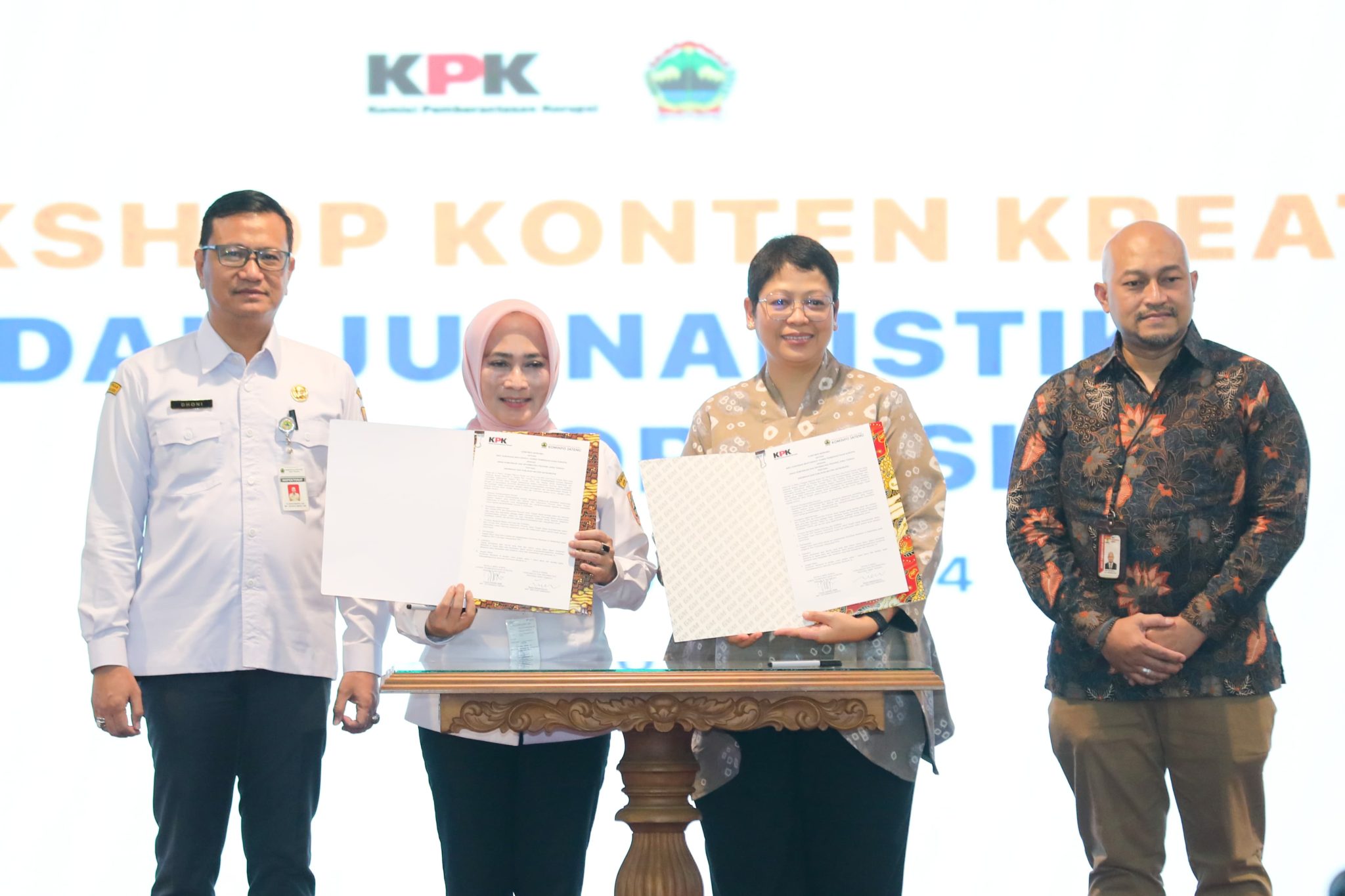 Diskominfo bekerja sama dengan Komisi Pemberantasan Korupsi (KPK) RI mengadakan Workshop Konten Kreatif dan Jurnalistik di Gradhika Bhakti Praja pada Rabu (10/7/2024).