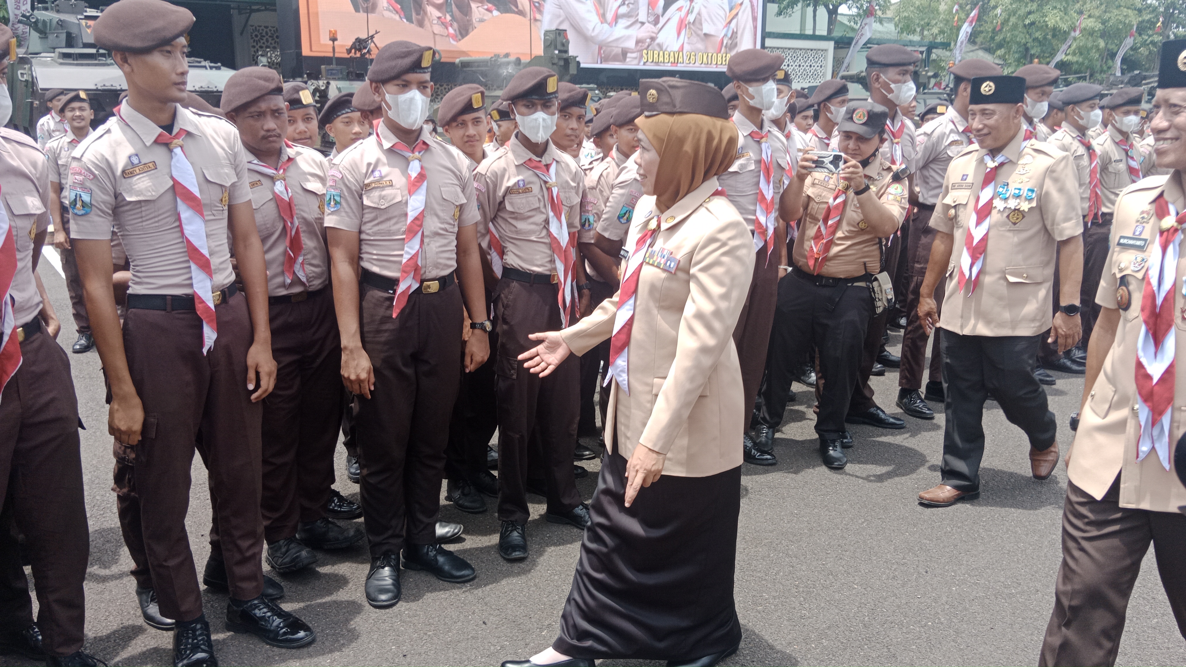 Apel Wawasan Kebangsaan dan Bela Negara Kwarda Jawa Timur Tahun 2022, yang digelar di Lapangan Upacara A.Yani Kodam V/ Brawijaya, Rabu (26/10).