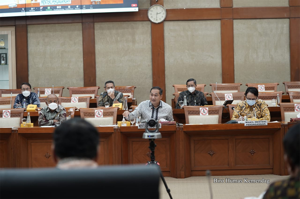 Mendag Lutfi dalam Rapat Kerjadengan Komisi VI DPR RI di Gedung DPR, Kamis (17/3).