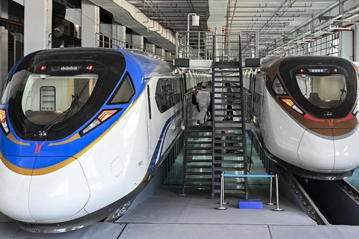 Penampakan MRT tercepat China yang akan mulai beroperasi di Guangzhou pada Oktober 2020. (FOTO ANT/HO-CFP)
