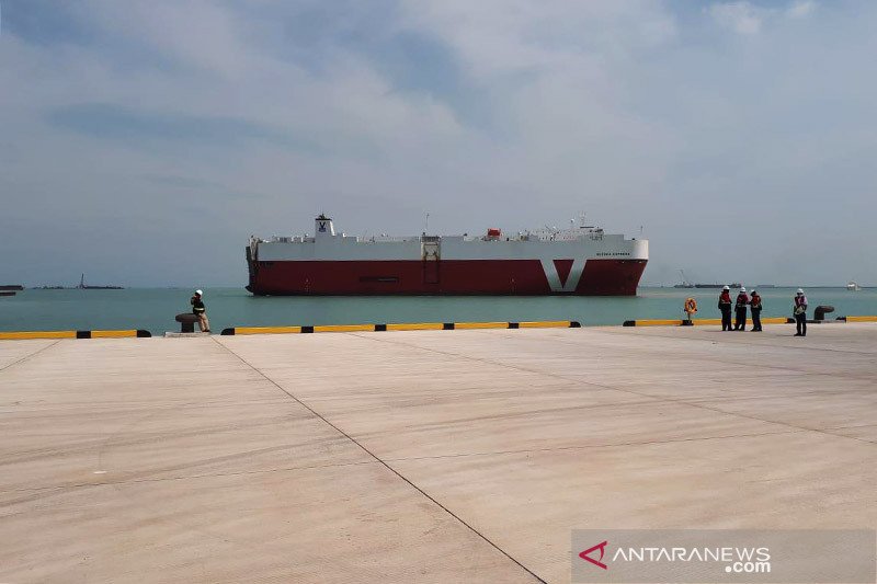 Suasana dermaga Pelabuhan Patimban di Subang, Jawa Barat. ANTARA/HO-BKIP Kemenhub/am