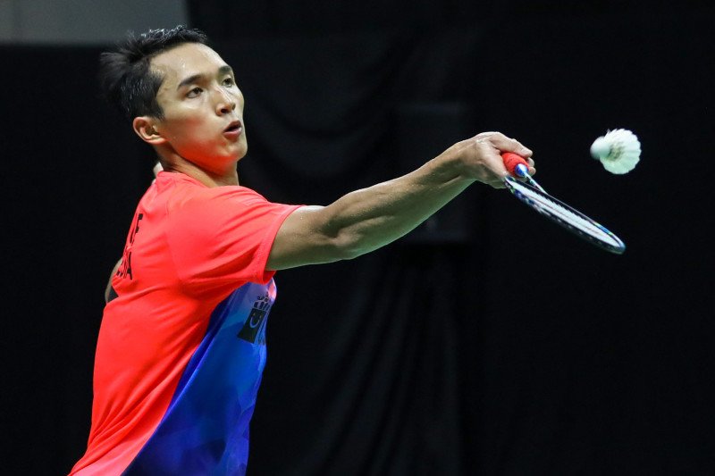 Dokumentasi - Jonatan Christie lolos ke perempat fnal turnamen internal PBSI dengan mengalahkan Ihksan Leonardo Imanuel Rumbay dalam laga di Pelatnas PBSI Cipayung, Jakarta, Kamis. (dokumentasi PP PBSI)

