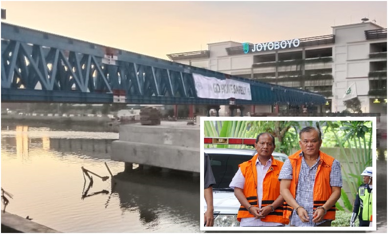 Jembatan Joyoboyo Surabaya yang dikerjakan PT Rudy Jaya. Perusahaan jasa konstruksi ini dikelola Ibnu Gopur (foto inzet), terpidana kasus suap Bupati Sidoarjo yang kini mendekam di Lapas Porong