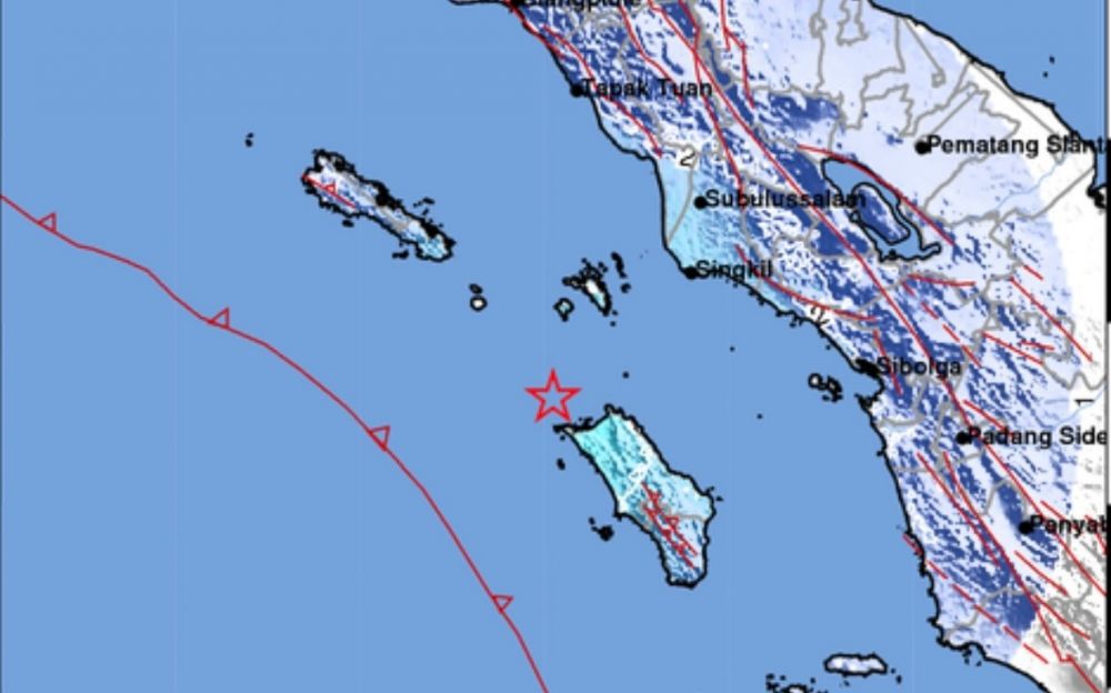 Gempa bermagnitudo 5,1 terjadi di Nias Utara (Foto: ist)