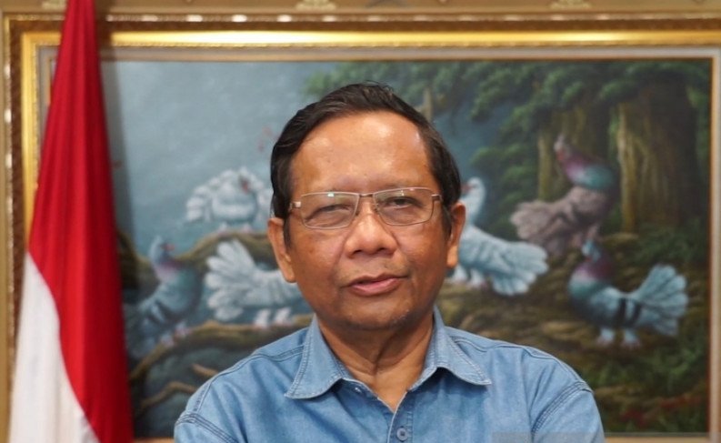 Menko Polhukam Mahfud MD saat memberikan press update terkait penangkapan Djoko Tjandra di Malaysia. (ANTARA/HO-Humas Kemenko Polhukam)