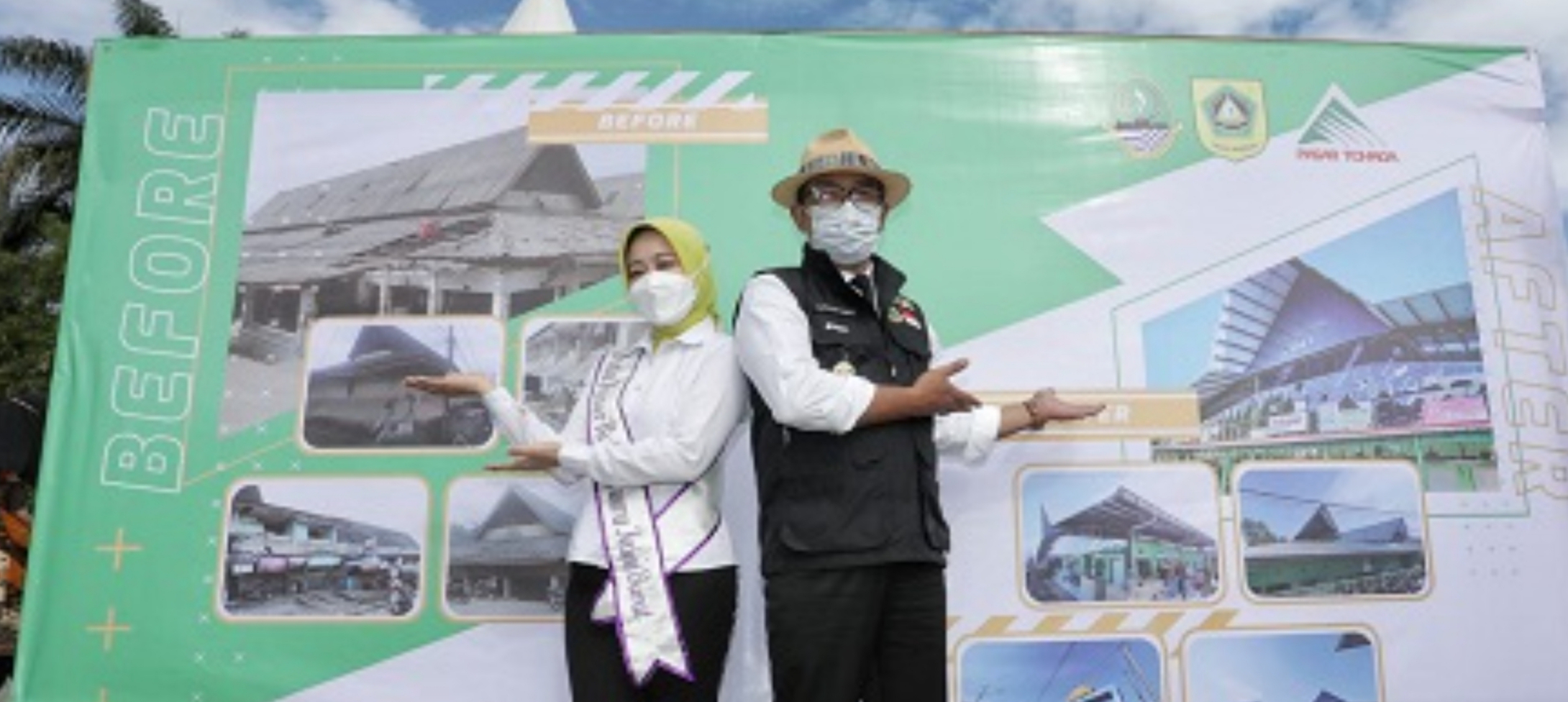 Gubernur Jawa Barat Ridwan Kamil saat revitalisasi Pasar Cisarua