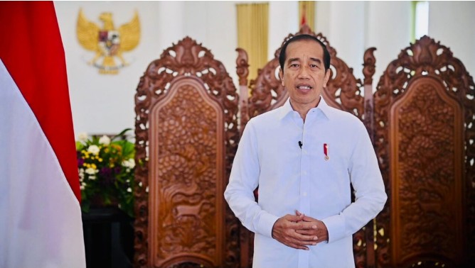 Presiden Joko Widodo mengucapkan Selamat Hari Buruh Internasional 2023 yang diperingati pada hari Senin, 1 Mei 2023, melalui video yang ditayangkan kanal Youtube Sekretariat Presiden. Foto: BPMI Setpres
