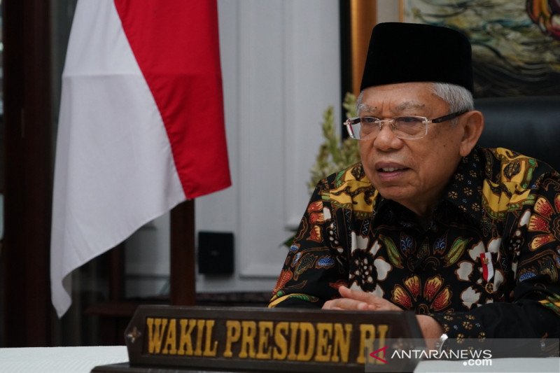Wakil Presiden Ma'ruf Amin menyampaikan sambutan pada acara Penganugerahan Zona Integritas Tahun 2020 yang diselenggarakan secara virtual dari Jakarta, Senin (21/12/2020). (Asdep KIP Setwapres)