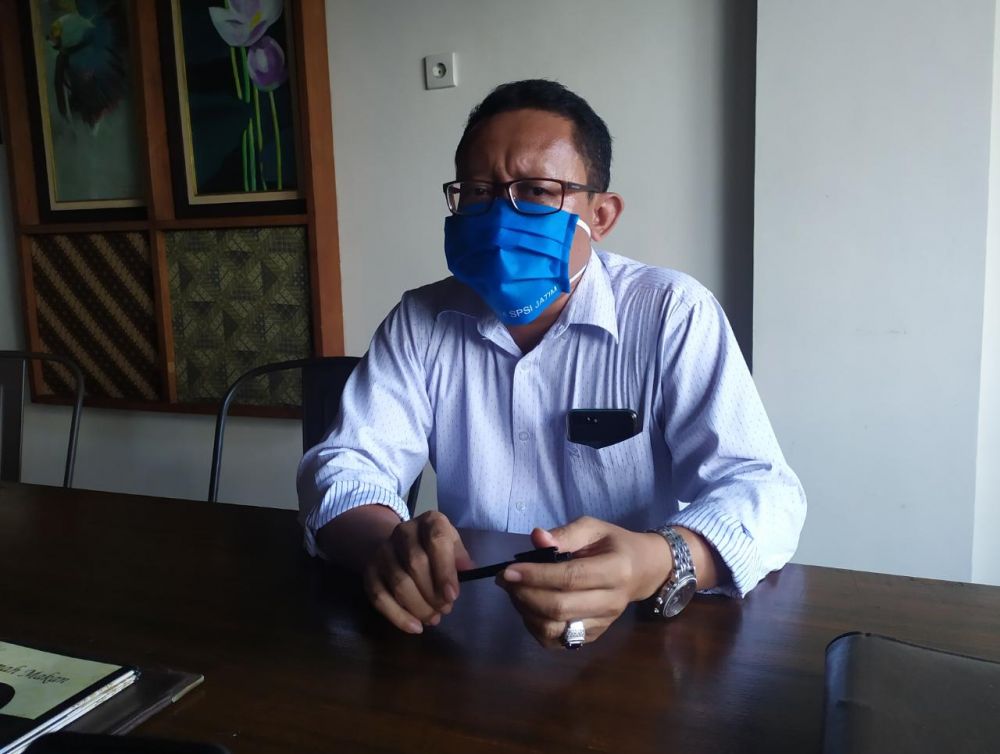 Ketua DPC KSPSI Kabupaten Gresik Ali Muchsin Djalil . (foto : yar/hmp)