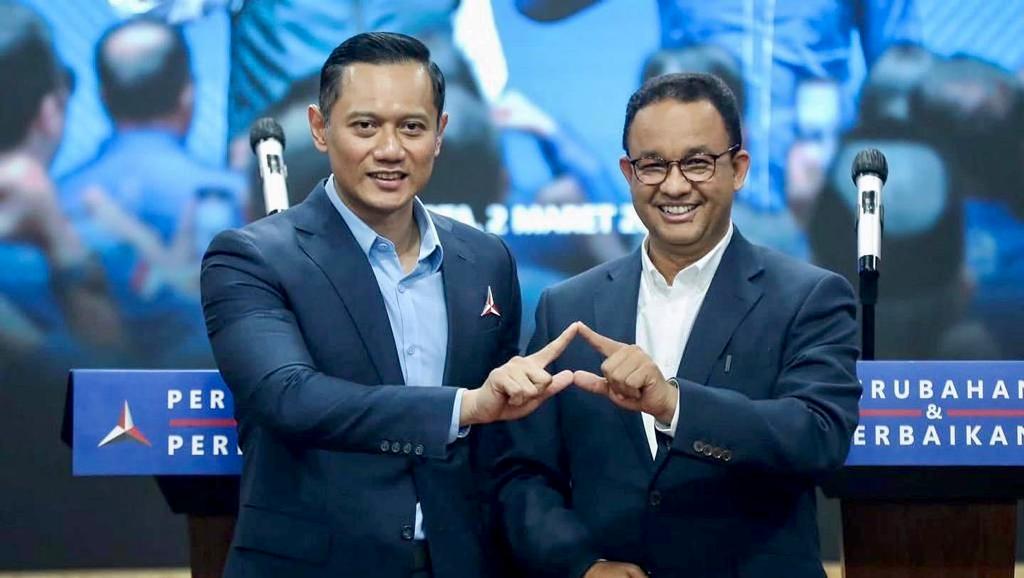 Ketua Umum Partai Demokrat Agus Harimurti Yudhoyono (AHY) saat menerima kunjugan Anies Baswedan yang diusung Demokrat di kantor DPP Partai Demokrat, Kamis (2/3) siang.