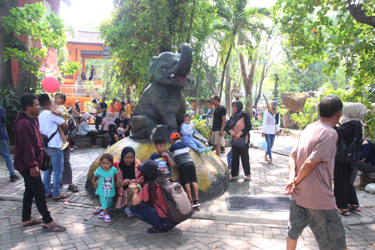 Kebun Binatang Surabaya Dibanjiri Ribuan Pengunjung di Libur Lebaran 2025